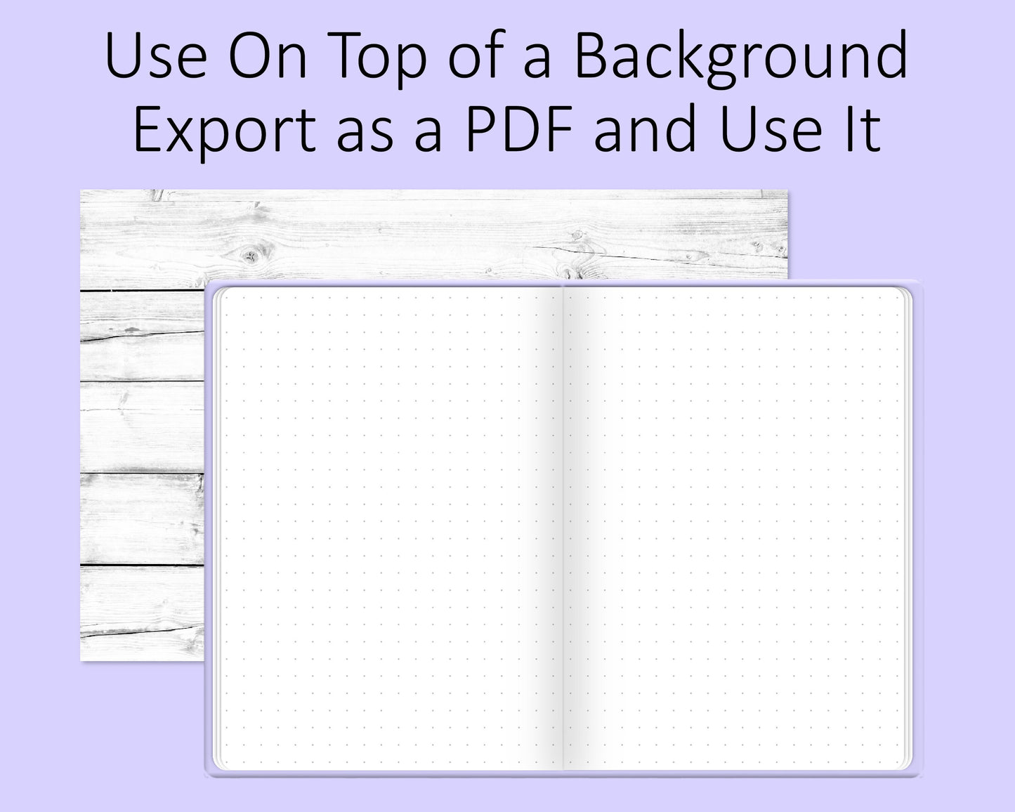 A5 Digital Bullet Journal Base Notebook | Pastel Purple | PNG File
