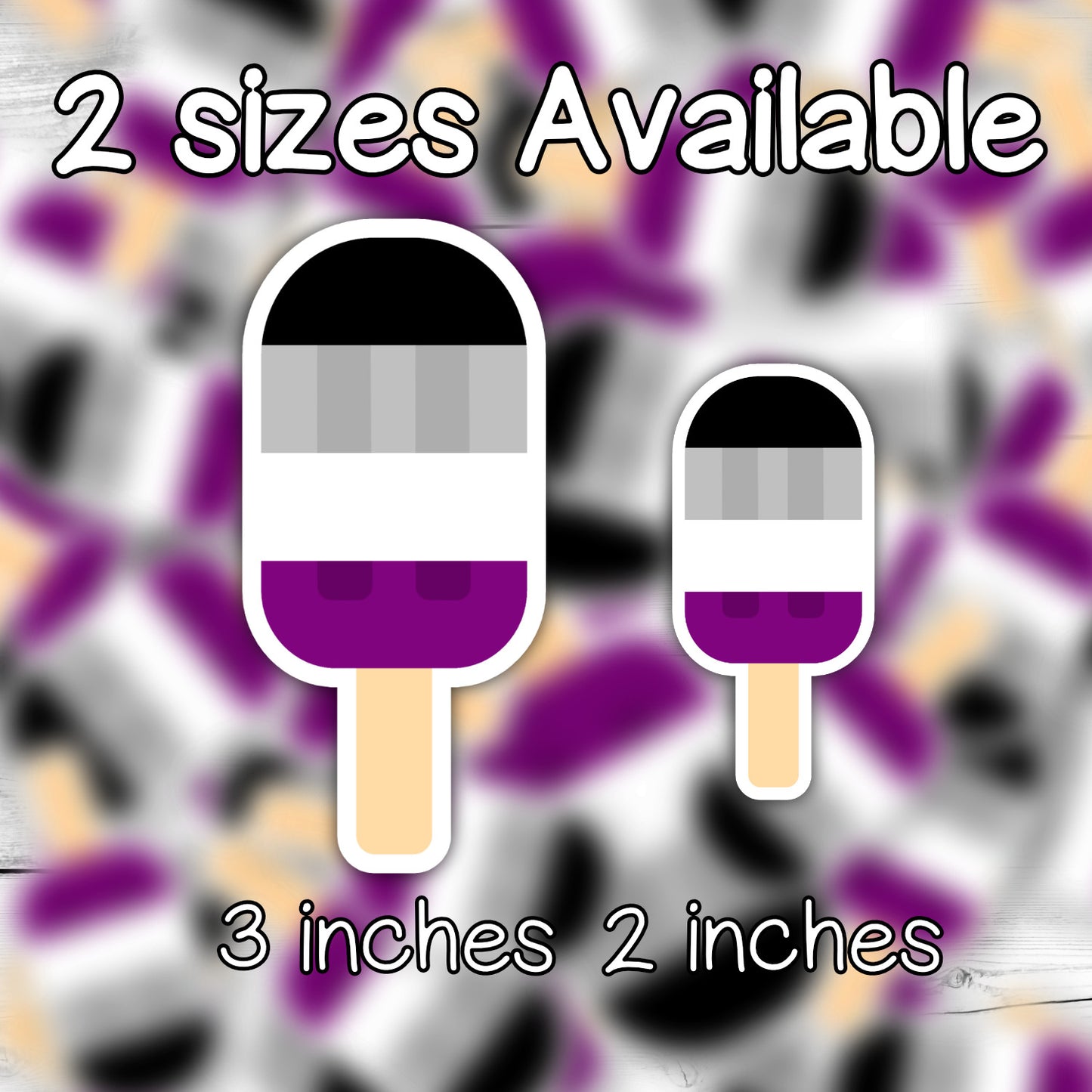 Asexual LGBTQ+ Popsicle Die Cut Weatherproof Vinyl Matte Sticker image 1