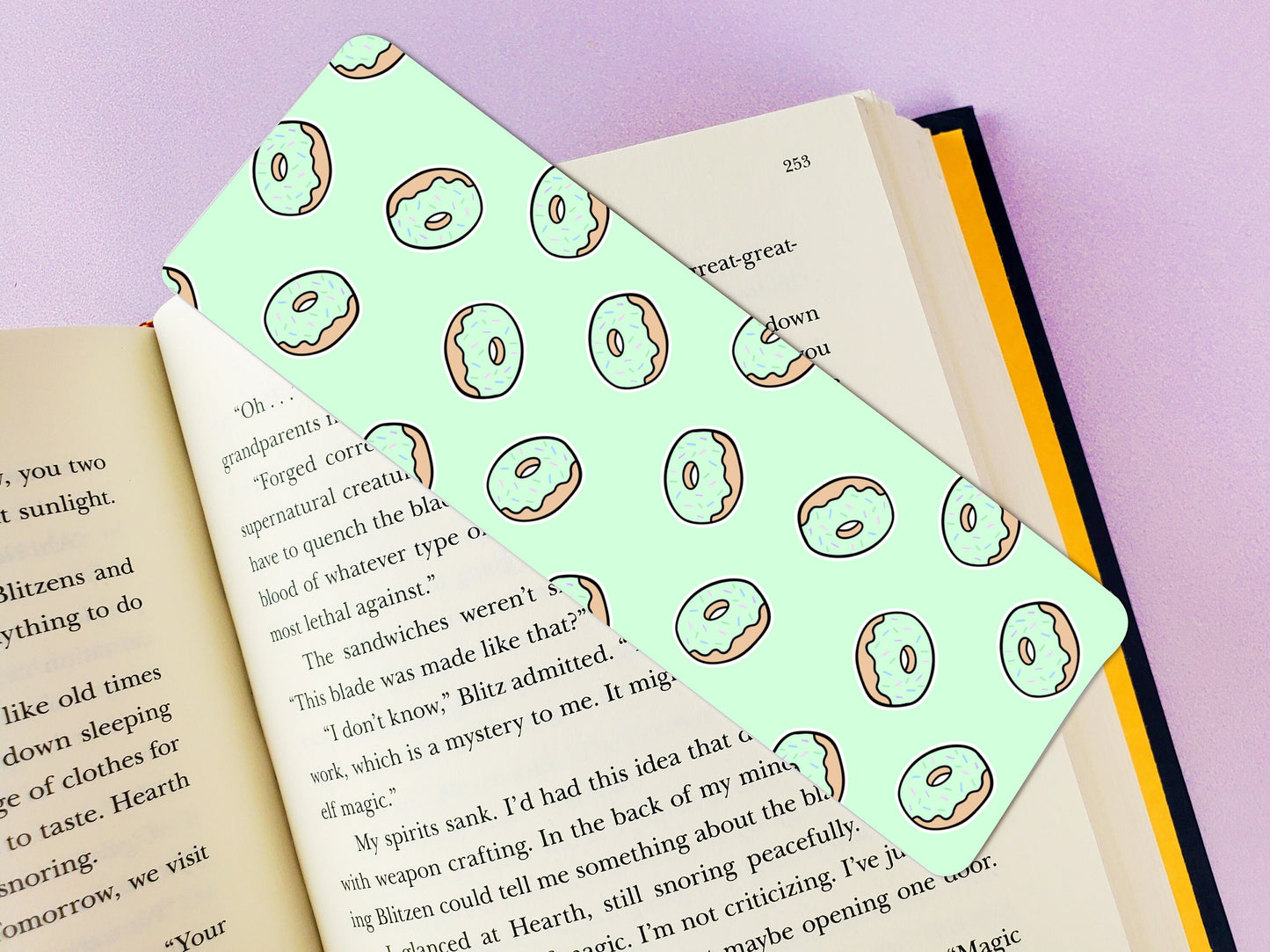 Cute Pastel Donut 2x6 Double-Sided Bookmark - Donut Bookmark - Bookmark - Gift for Booklovers
