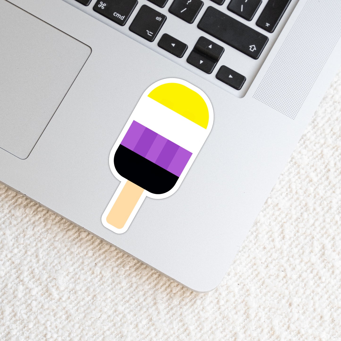 Non-Binary LGBTQ+ Popsicle Die Cut Weatherproof Vinyl Matte Sticker image 0