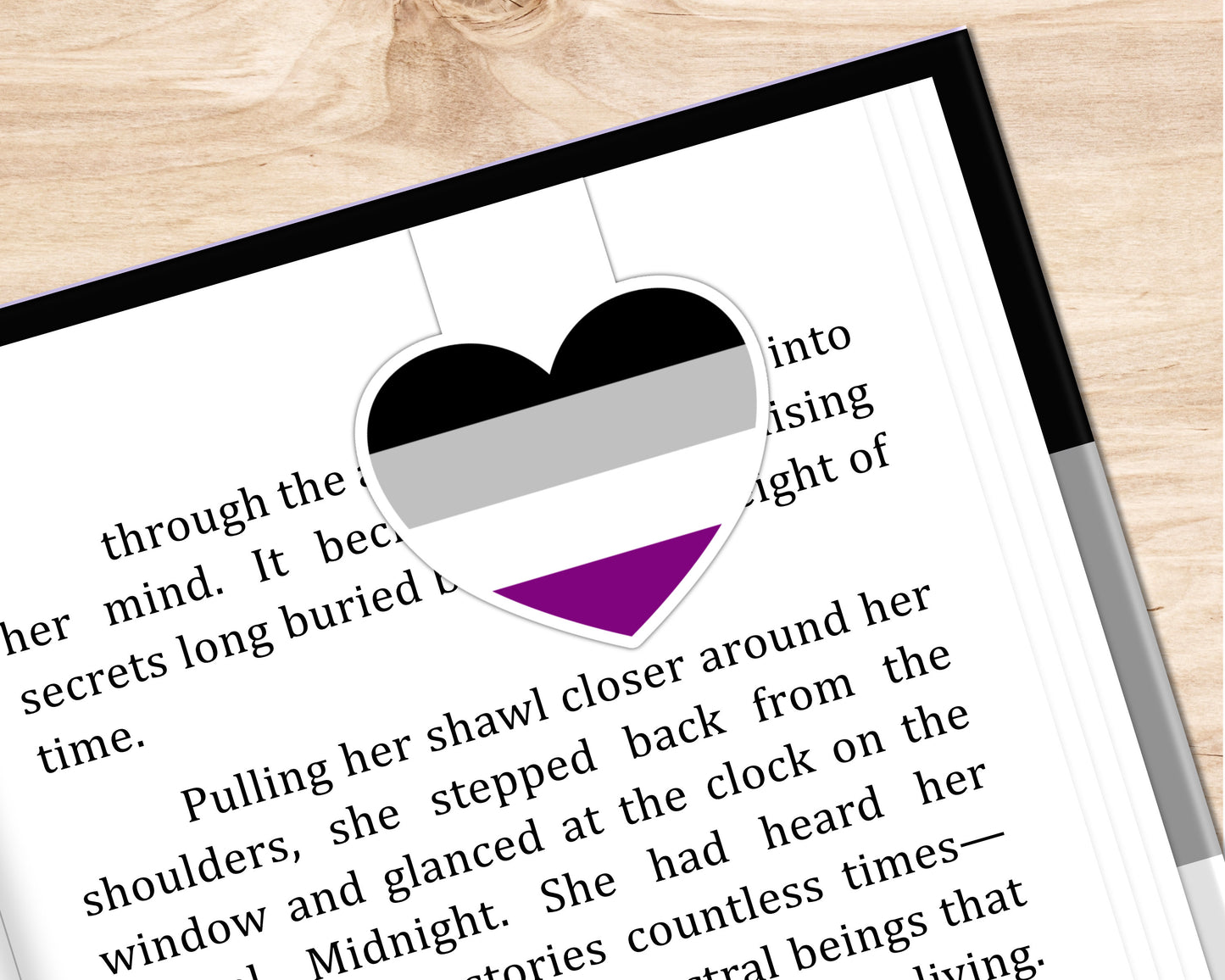 Asexual LGBTQ+ Heart Magnetic Bookmark image 1