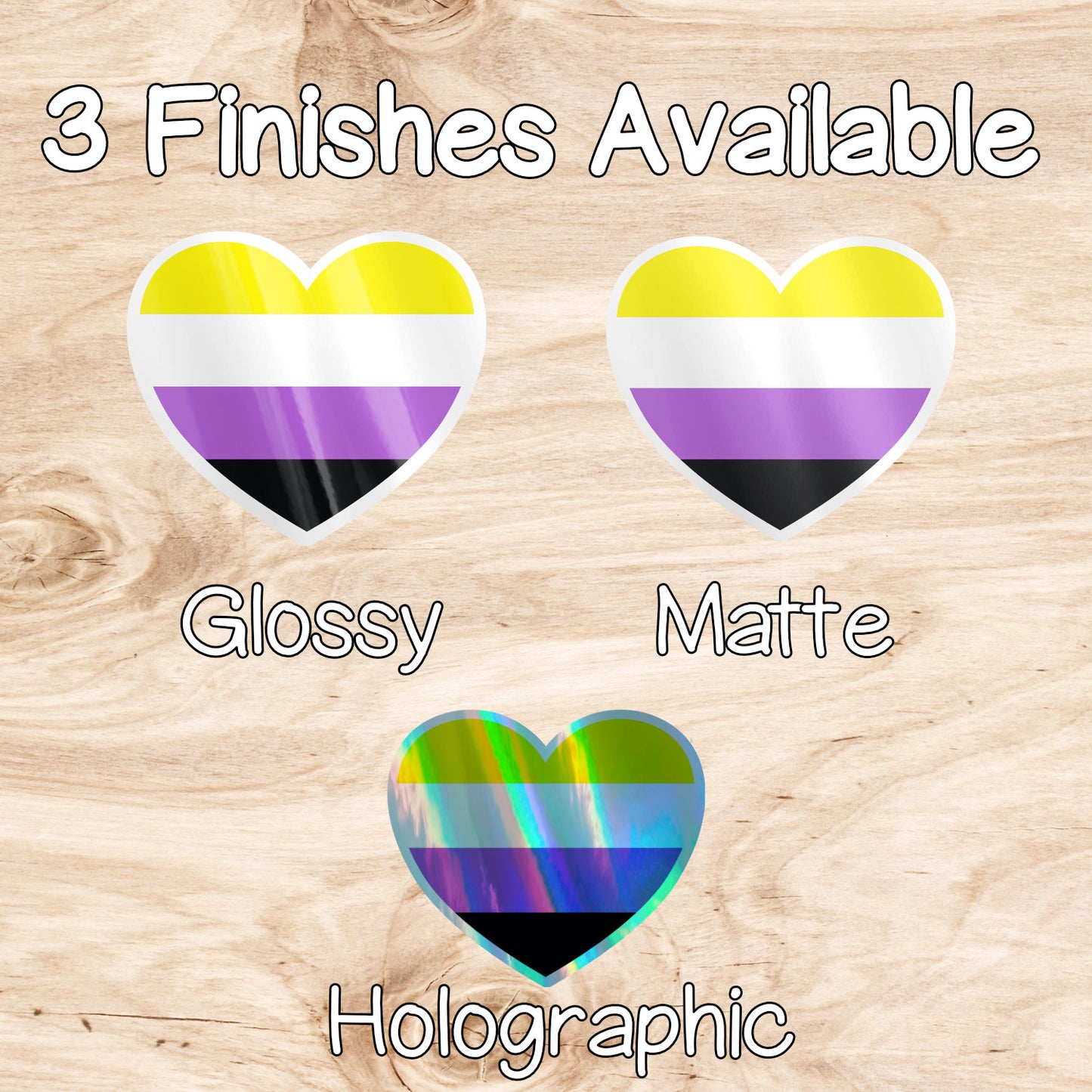Non-Binary LGBTQ+ Heart Weatherproof Vinyl Die Cut Sticker image 1