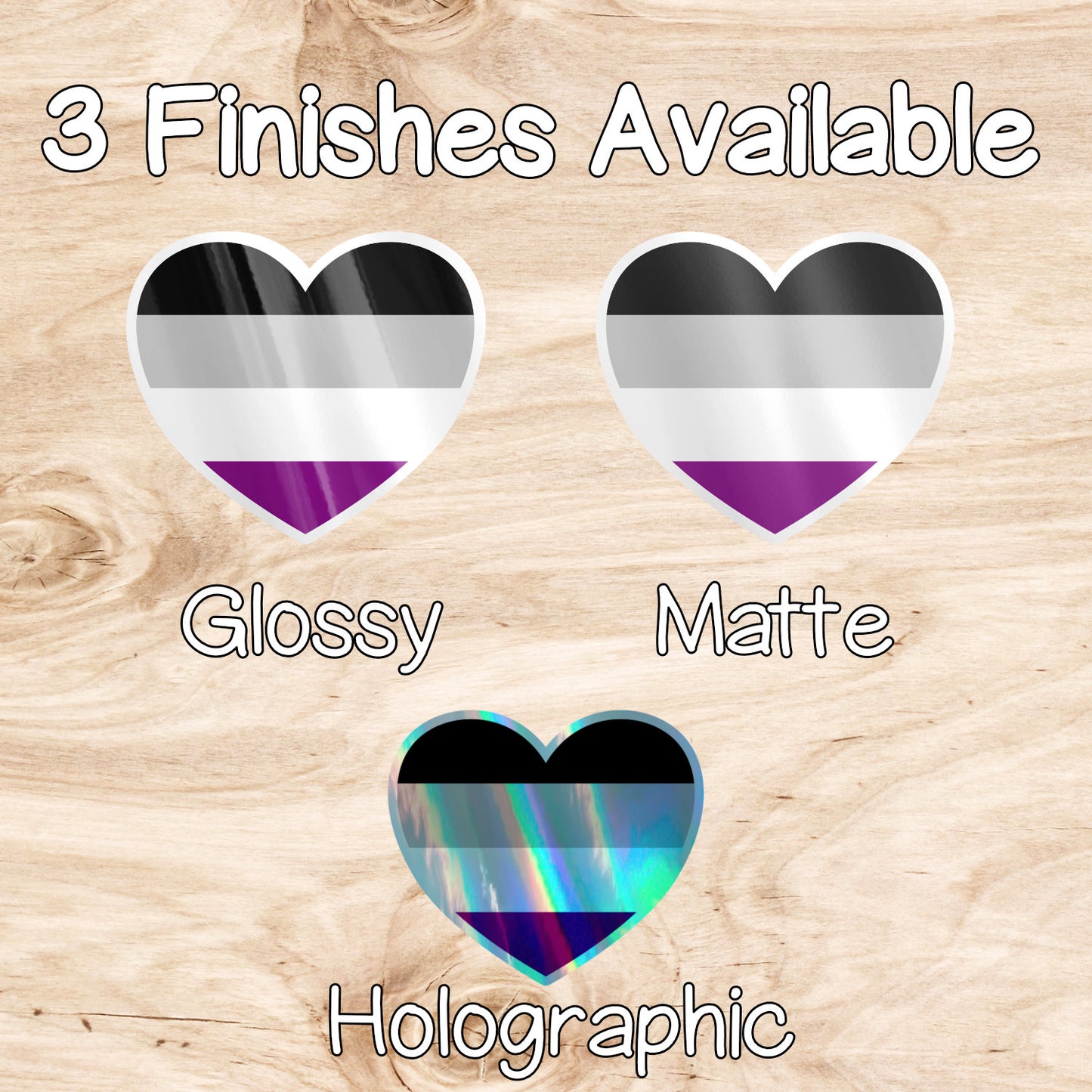 Asexual LGBTQ+ Heart Weatherproof Vinyl Die Cut Sticker image 1