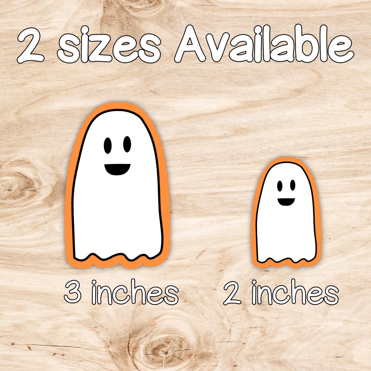 Cute Smiling Ghost Weatherproof Vinyl Die Cut Sticker image 1