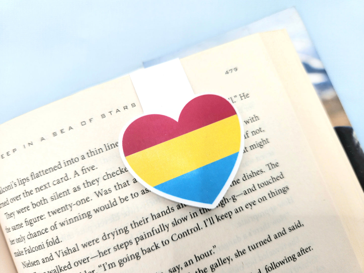 Pansexual LGBTQ+ Heart Magnetic Bookmark image 0