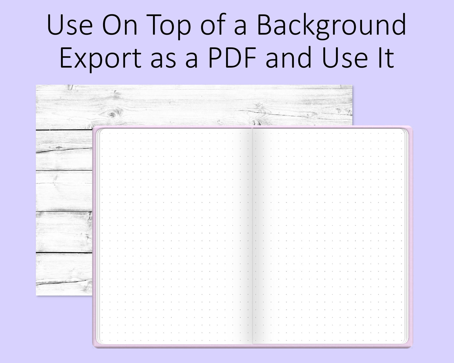 A5 Digital Bullet Journal Base Notebook | Pastel Pink | PNG File