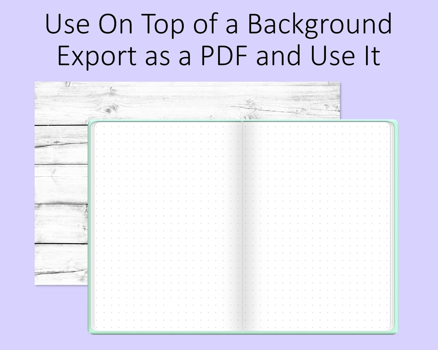 A5 Digital Bullet Journal Base Notebook | Pastel Green | PNG File