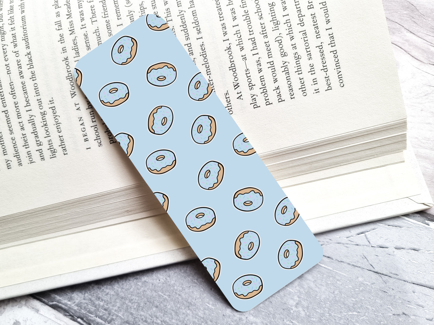 Cute Pastel Donut 2x6 Double-Sided Bookmark - Donut Bookmark - Bookmark image 0