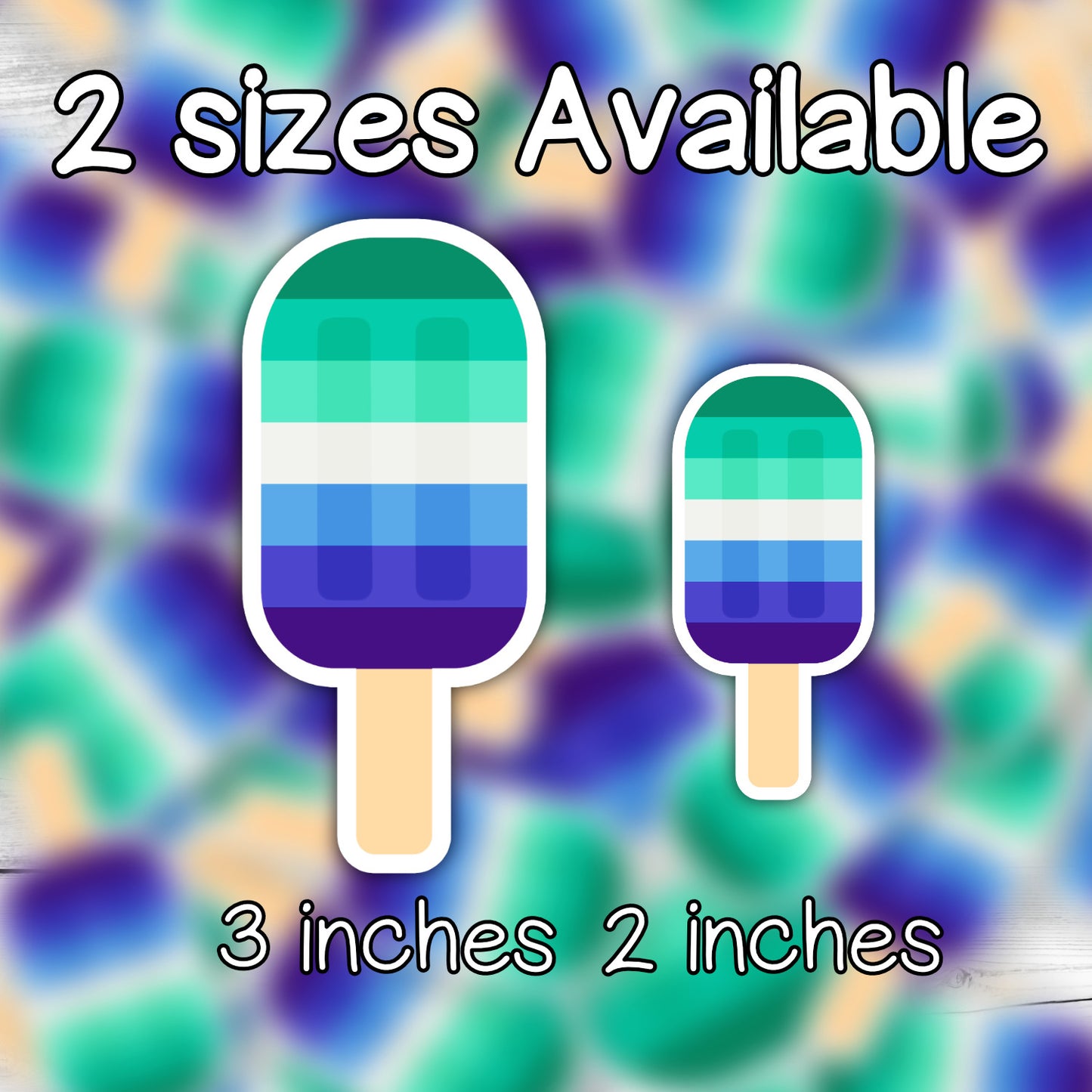 Gay Male LGBTQ+ Popsicle Die Cut Weatherproof Vinyl Matte Sticker image 1