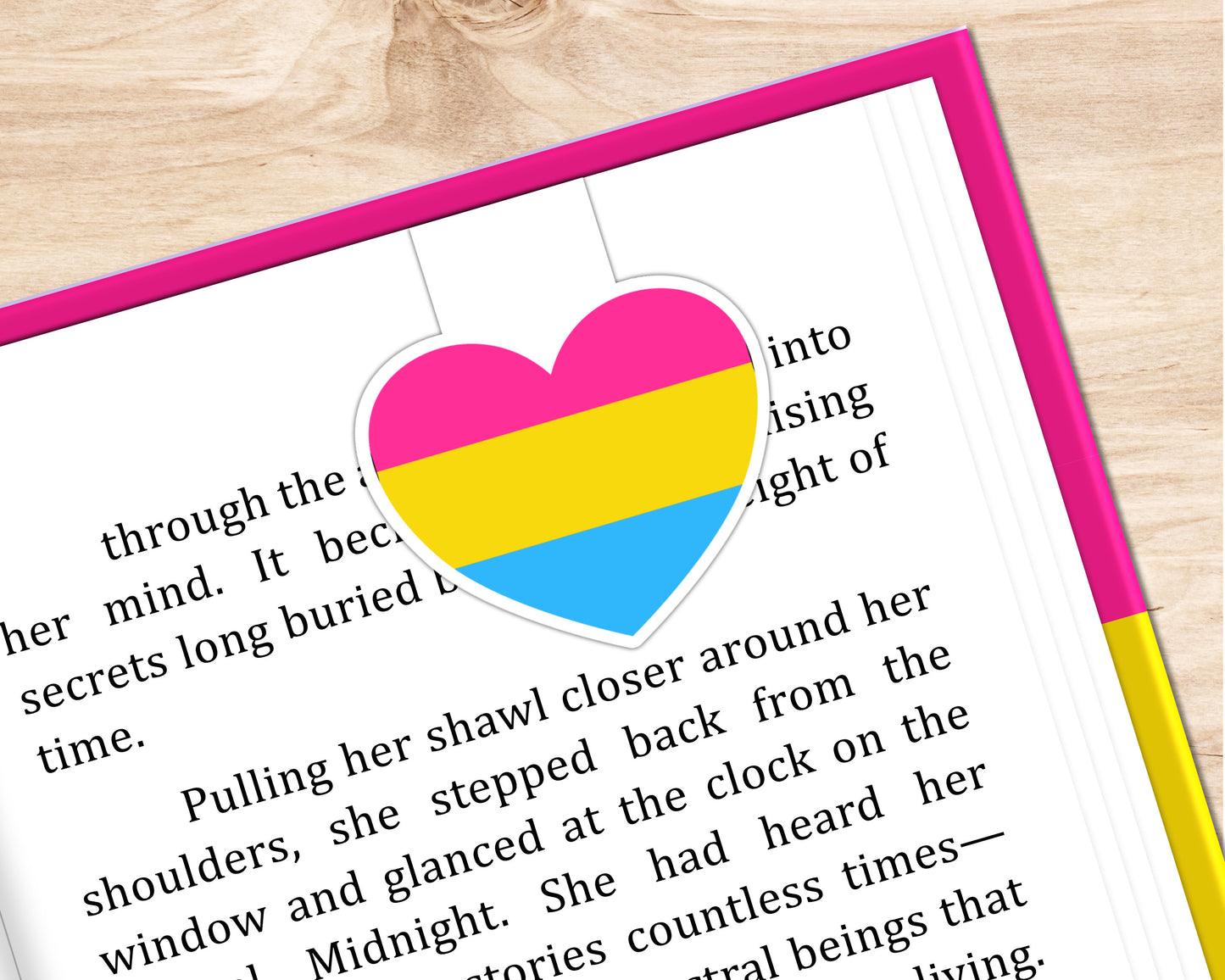 Pansexual LGBTQ+ Heart Magnetic Bookmark image 1