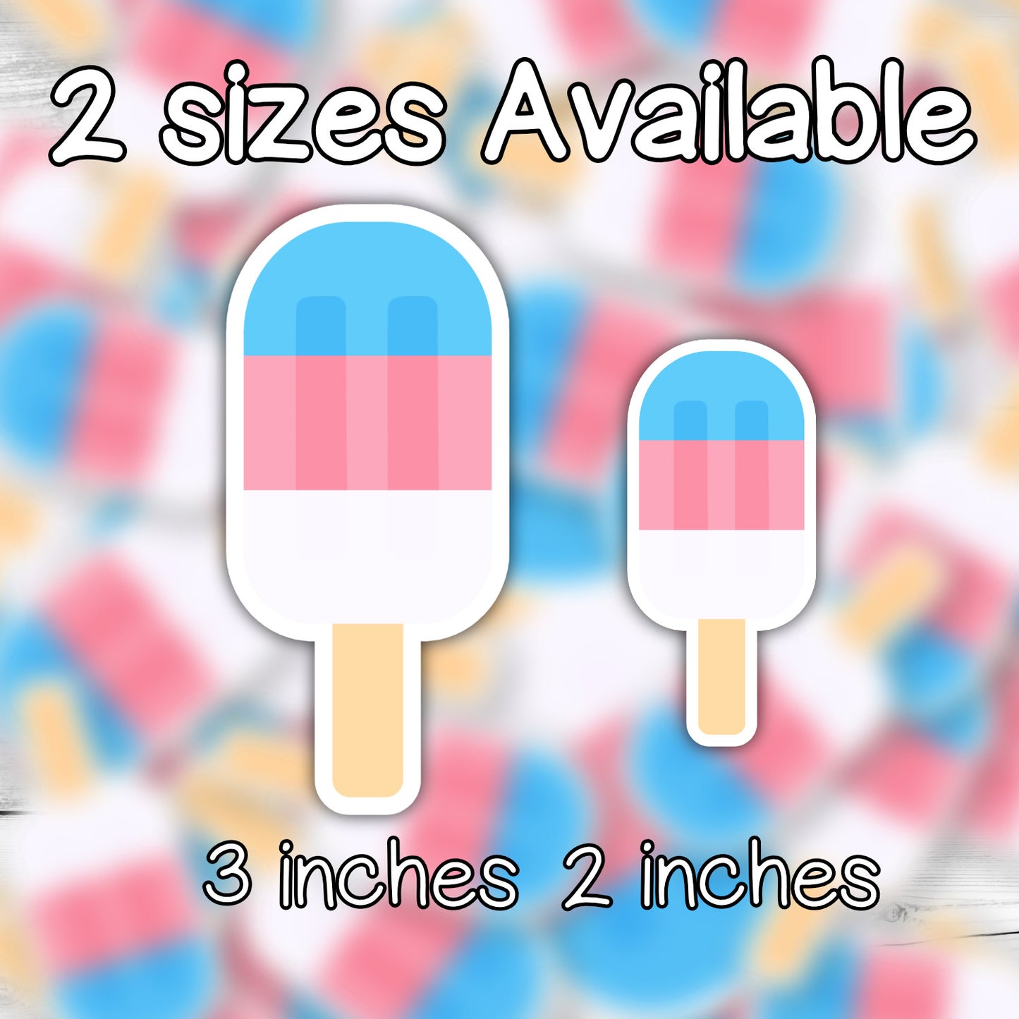 Transgender LGBTQ+ Popsicle Die Cut Weatherproof Vinyl Matte Sticker image 1