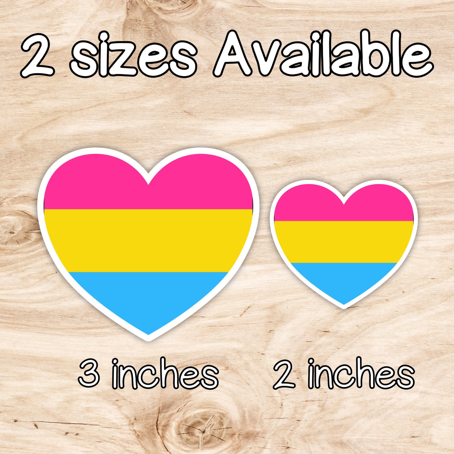 Pansexual LGBTQ+ Heart Weatherproof Vinyl Die Cut Sticker image 2