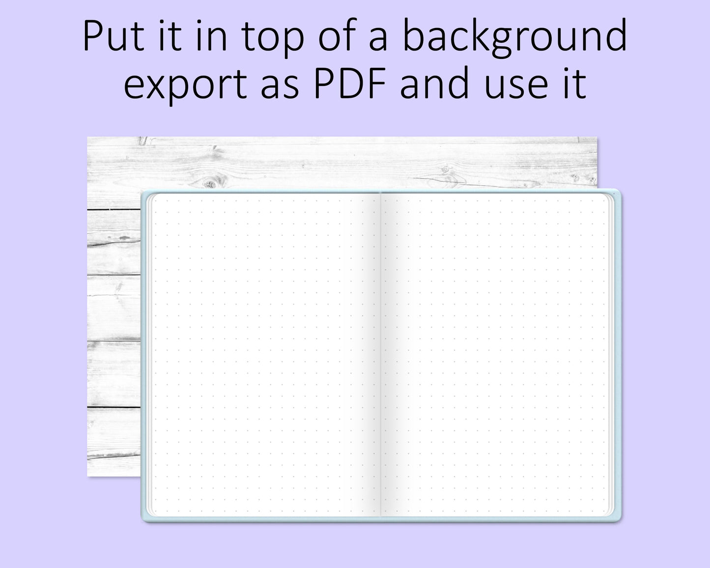 A5 Digital Bullet Journal Base Notebook | Pastel Blue Cover | PNG File