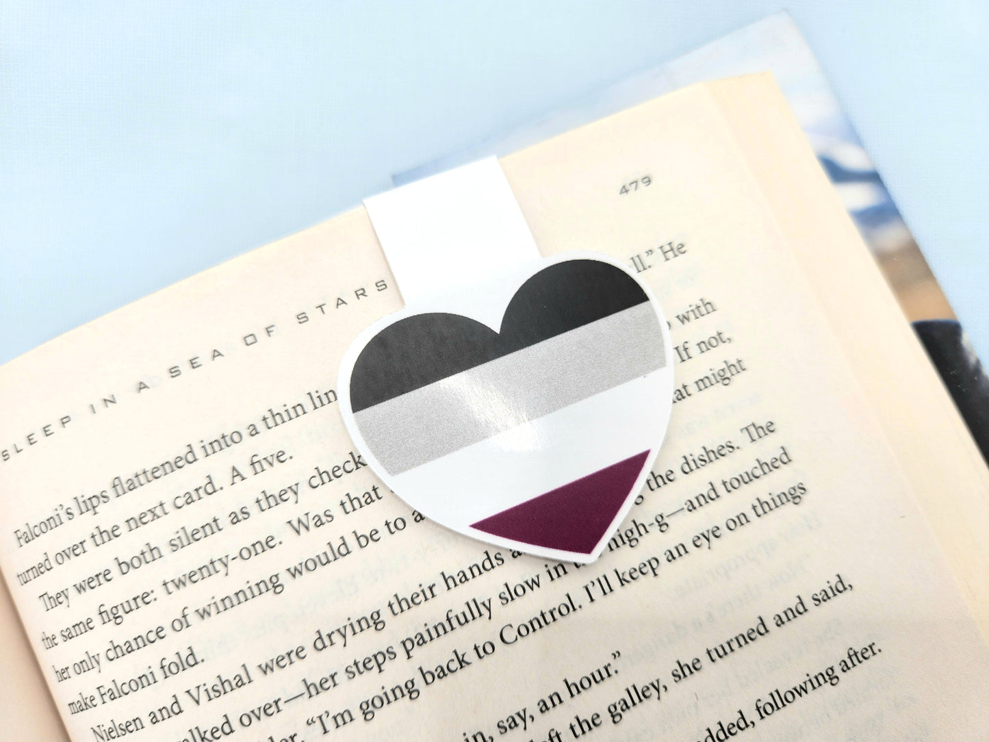 Asexual LGBTQ+ Heart Magnetic Bookmark image 0