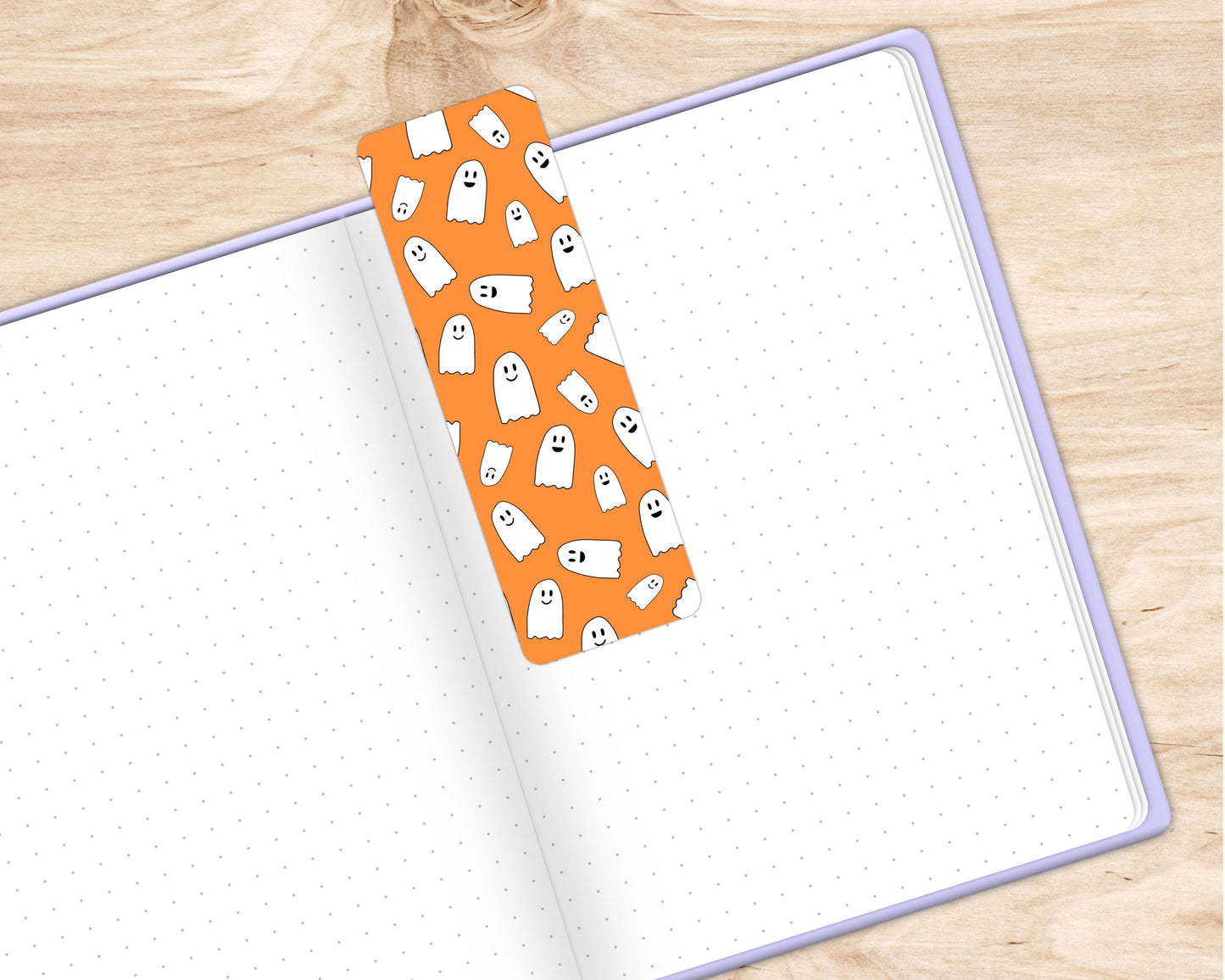 Cute Ghost Pattern 2 inch by 6 inch Rounded Bookmark | Cute Bookmark for bookworms | Gift For Book Lovers | Cute Bookmark |