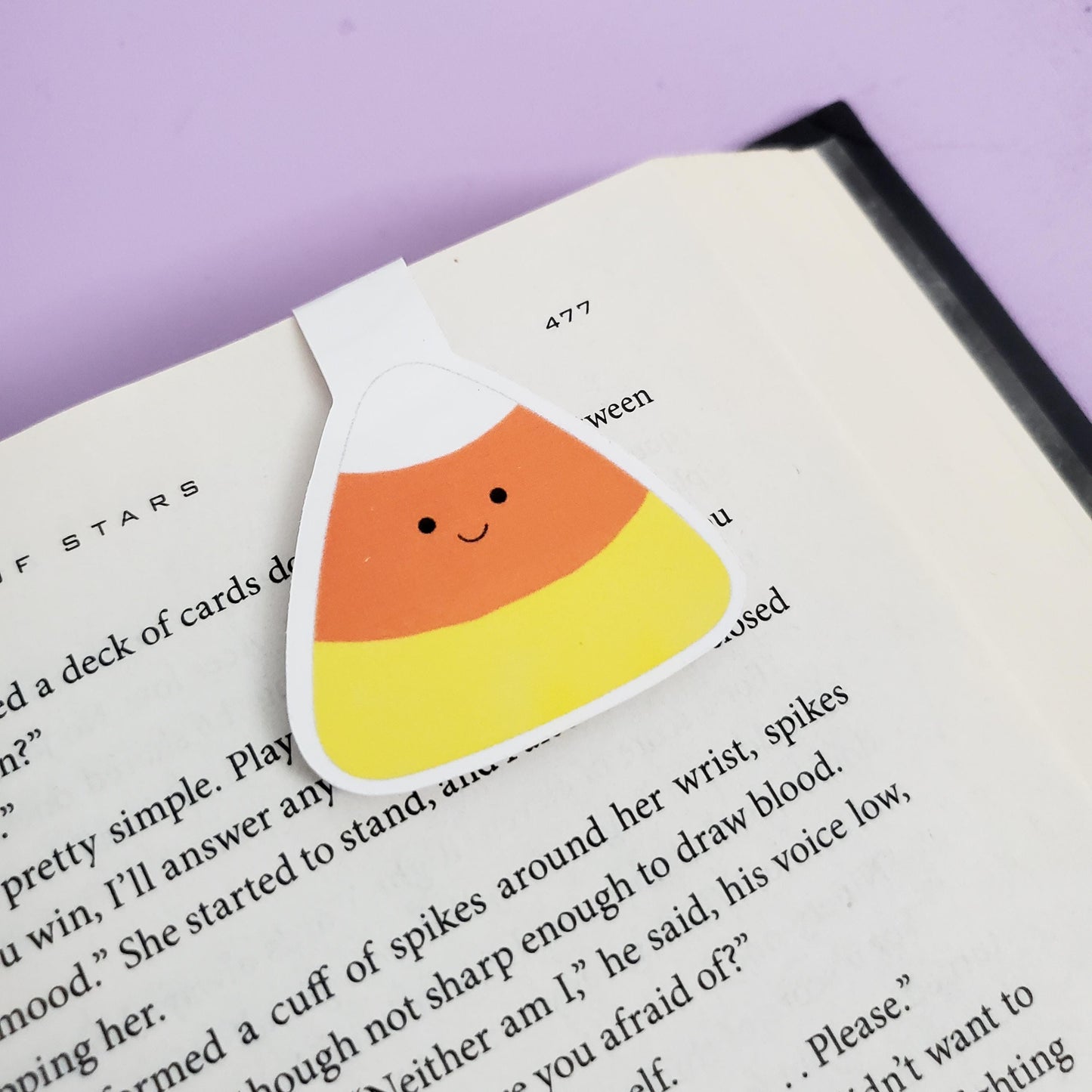 Cute Smiley Candy Corn Die Cut Magnetic Bookmark - Candy Corn Bookmark - Magnetic Bookmark - Cute Bookmark - Halloween Bookmark
