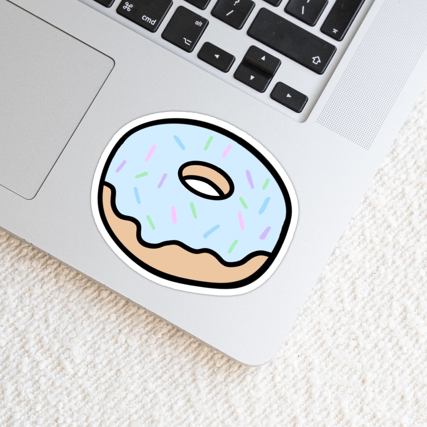 Cute Donut Matte Weatherproof Vinyl Die Cut Sticker image 0