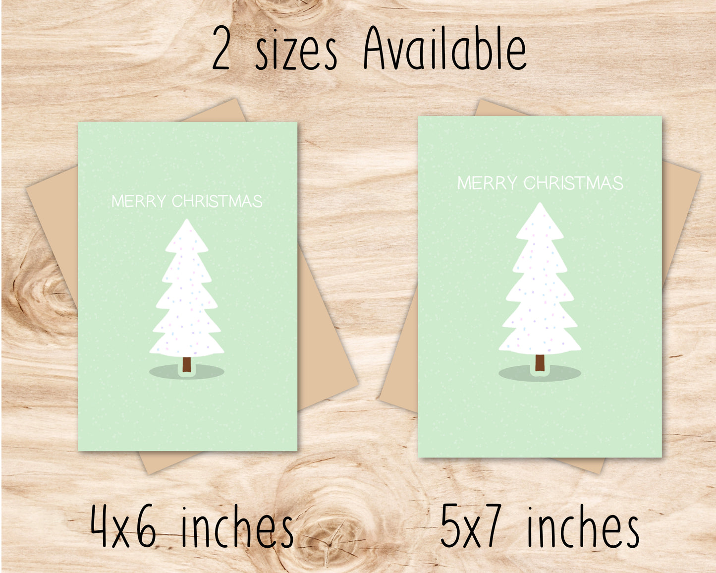 Merry Christmas Pastel Green Simple Christmas Tree Greeting Card
