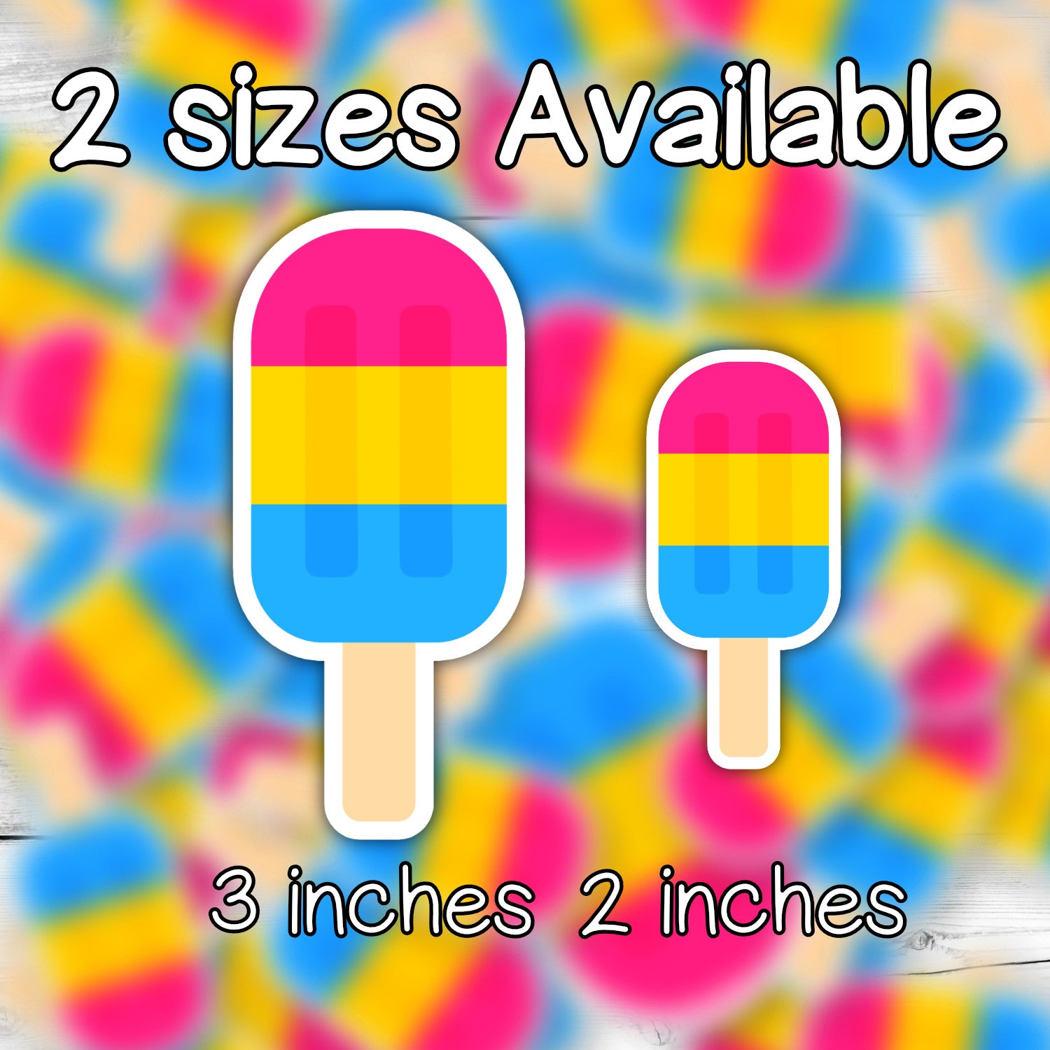 Pansexual LGBTQ+ Popsicle Die Cut Weatherproof Vinyl Matte Sticker image 1