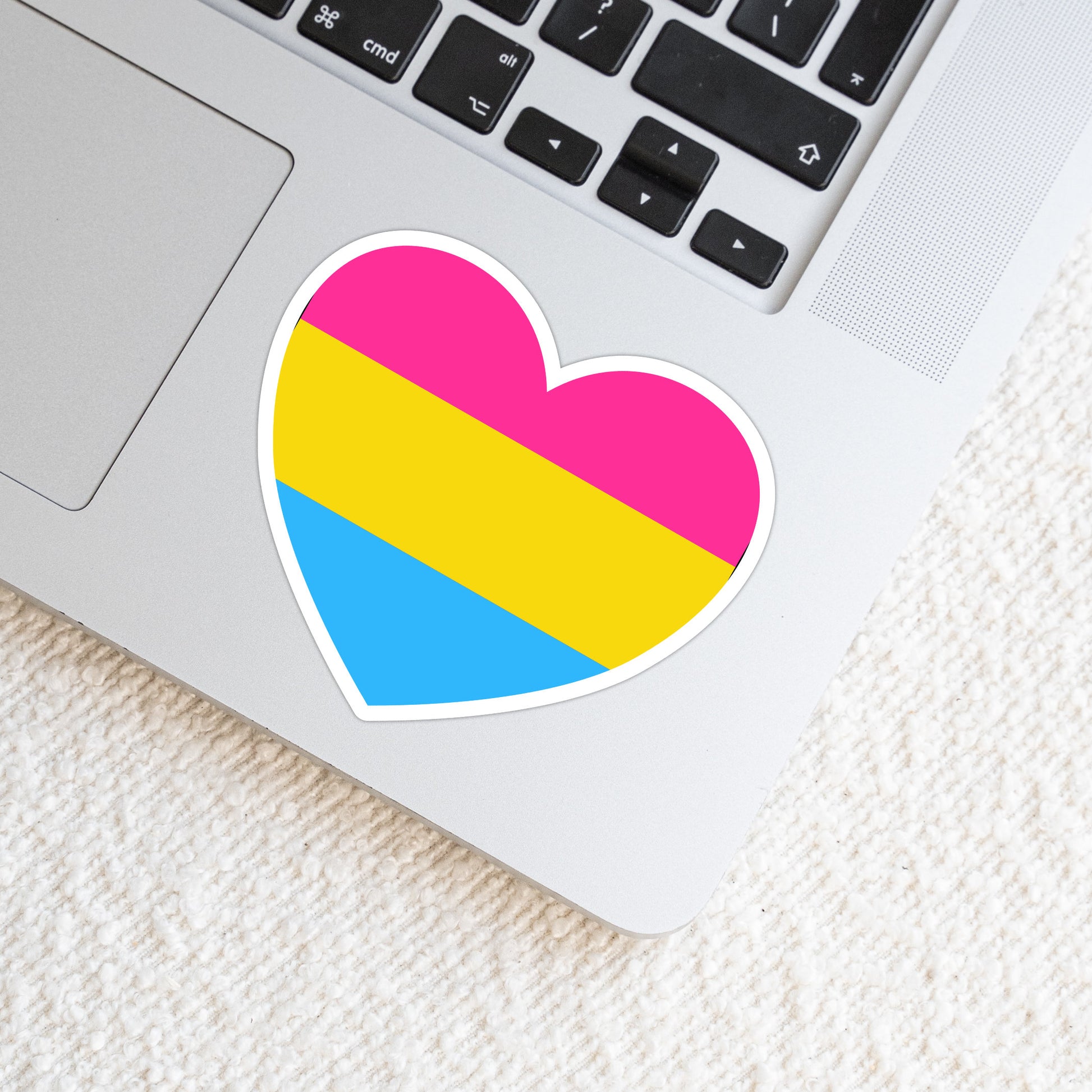 Pansexual LGBTQ+ Heart Weatherproof Vinyl Die Cut Sticker image 0