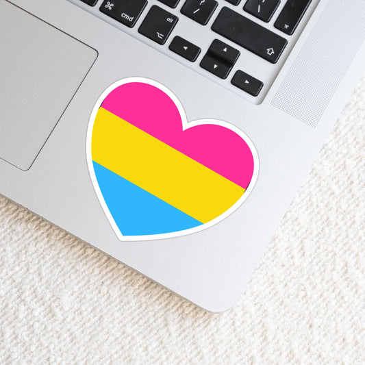 Pansexual LGBTQ+ Heart Weatherproof Vinyl Die Cut Sticker image 0