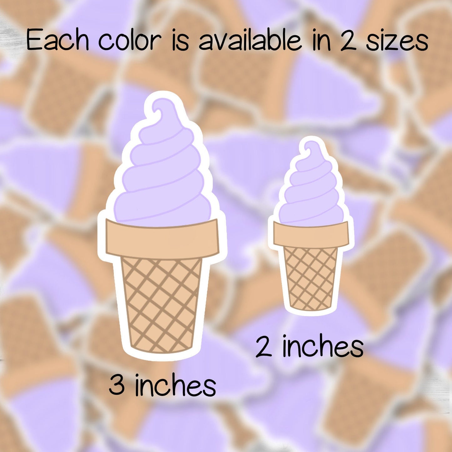 Cute Pastel Purple Soft Serve Ice Cream Die Cut Sticker - Ice Cream Sticker - Dessert Sticker - Weatherproof Vinyl Sticker