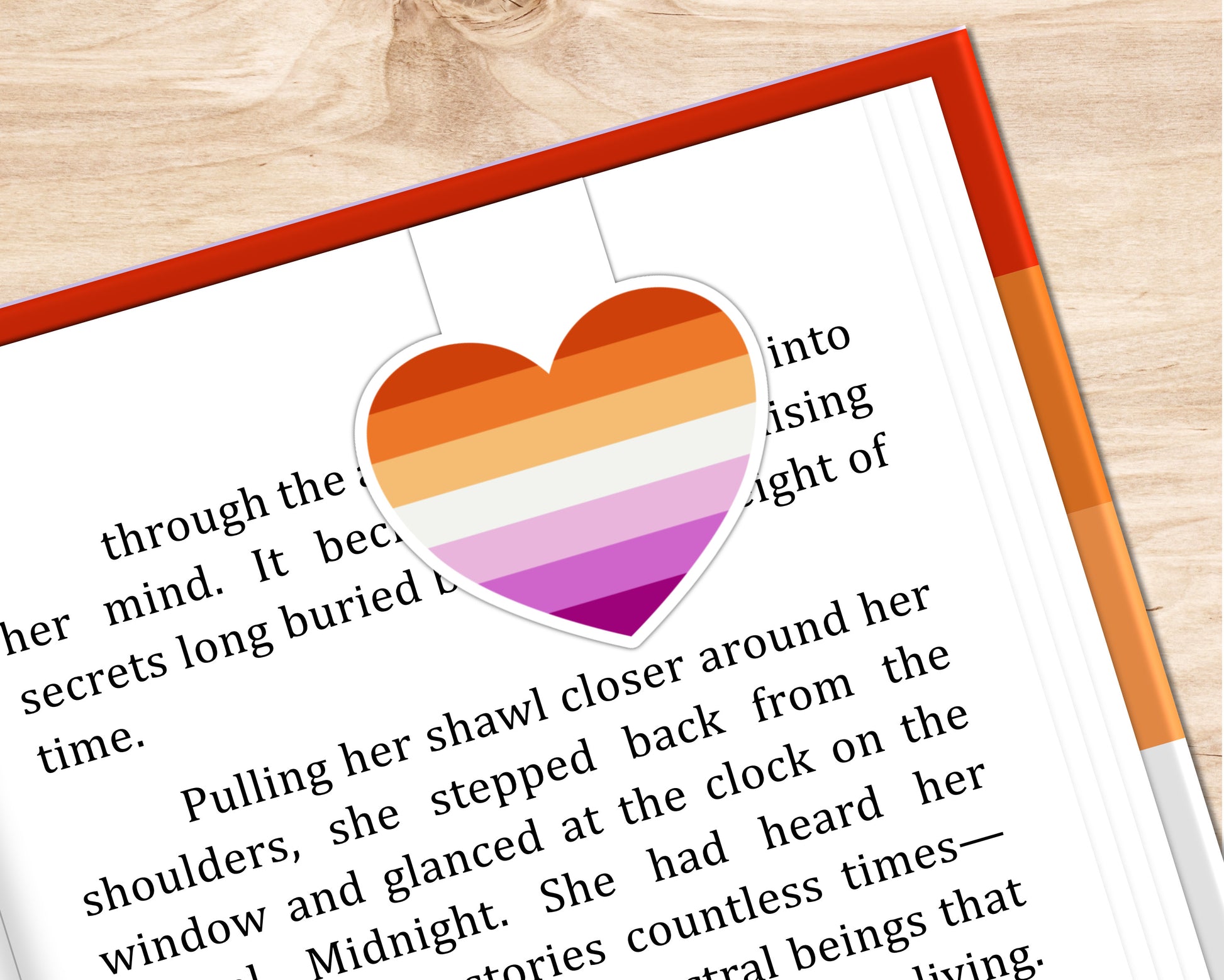 Lesbian LGBTQ+ Heart Die Cut Glossy Magnetic Bookmark image 1