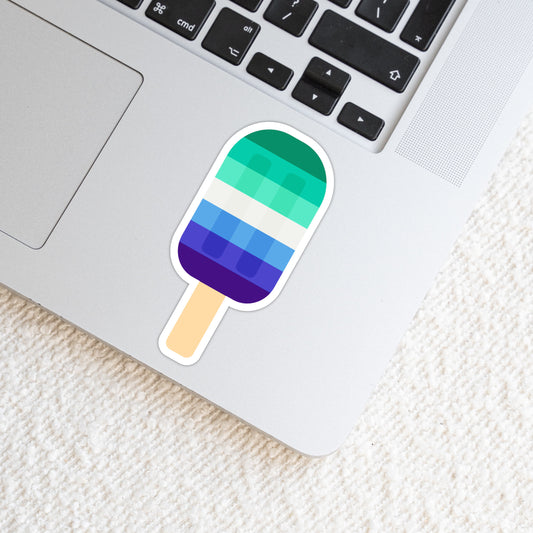 Gay Male LGBTQ+ Popsicle Die Cut Weatherproof Vinyl Matte Sticker image 0