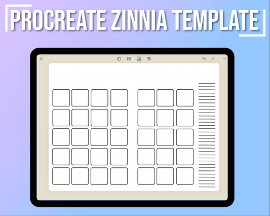 Digital Procreate Calendar Template for Zinnia