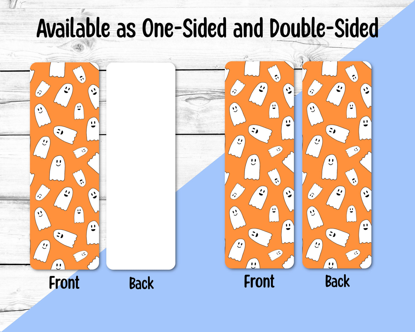 Cute Ghost Pattern 2 inch by 6 inch Rounded Bookmark | Cute Bookmark for bookworms | Gift For Book Lovers | Cute Bookmark |