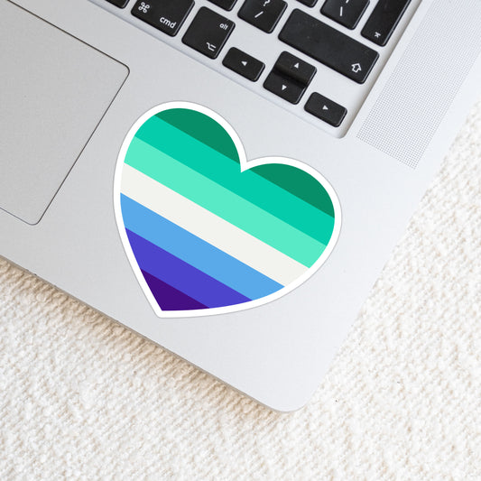 Gay Male LGBTQ+ Heart Weatherproof Vinyl Die Cut Sticker image 0