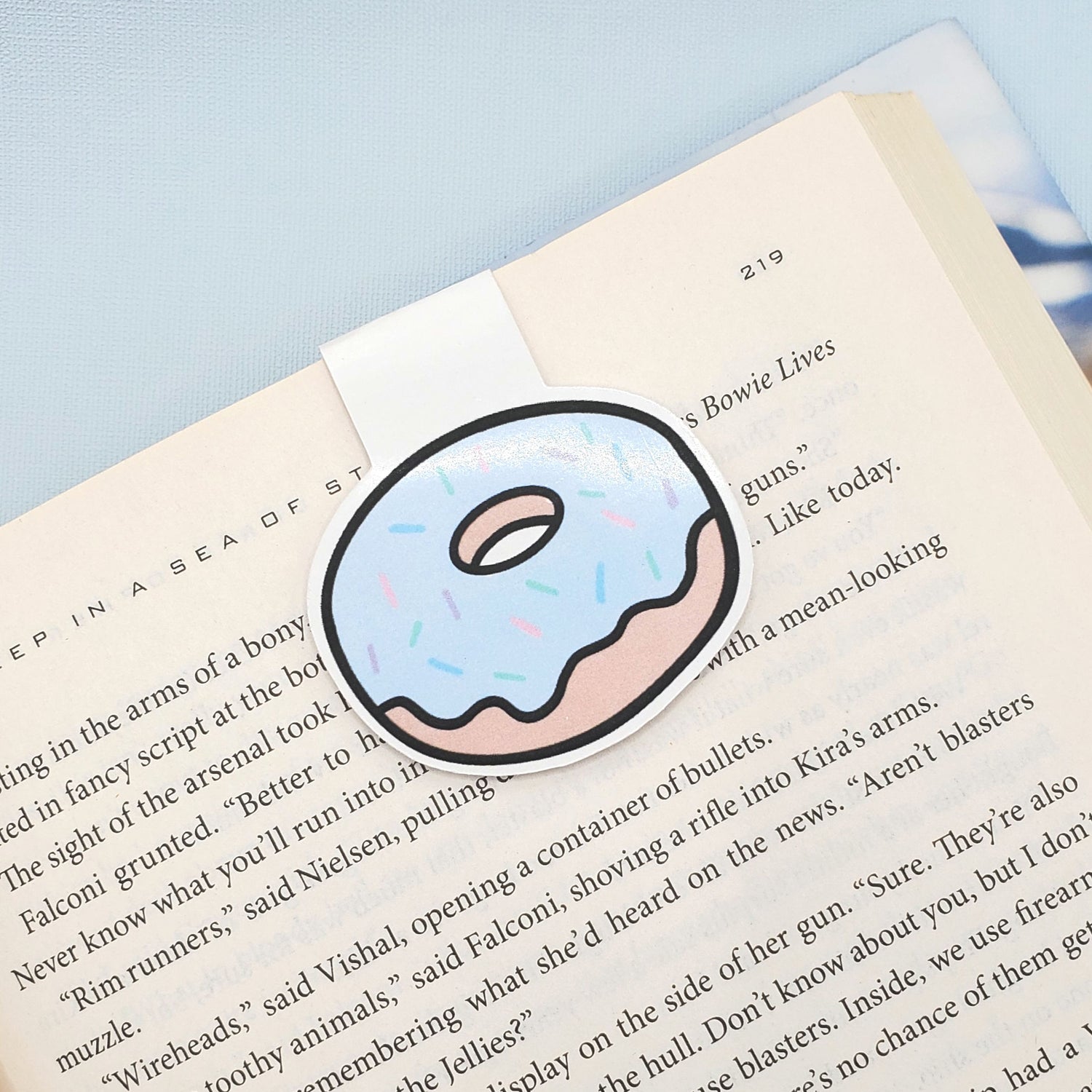 Pastel Blue Donut Die Cut Magnetic Bookmark image 0