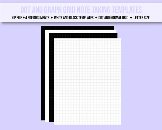 Digital Note Taking Templates | Digital Grid Paper | Digital Dot Grid Paper | Templates for Digital Notes | Templates for GoodNotes | PDF