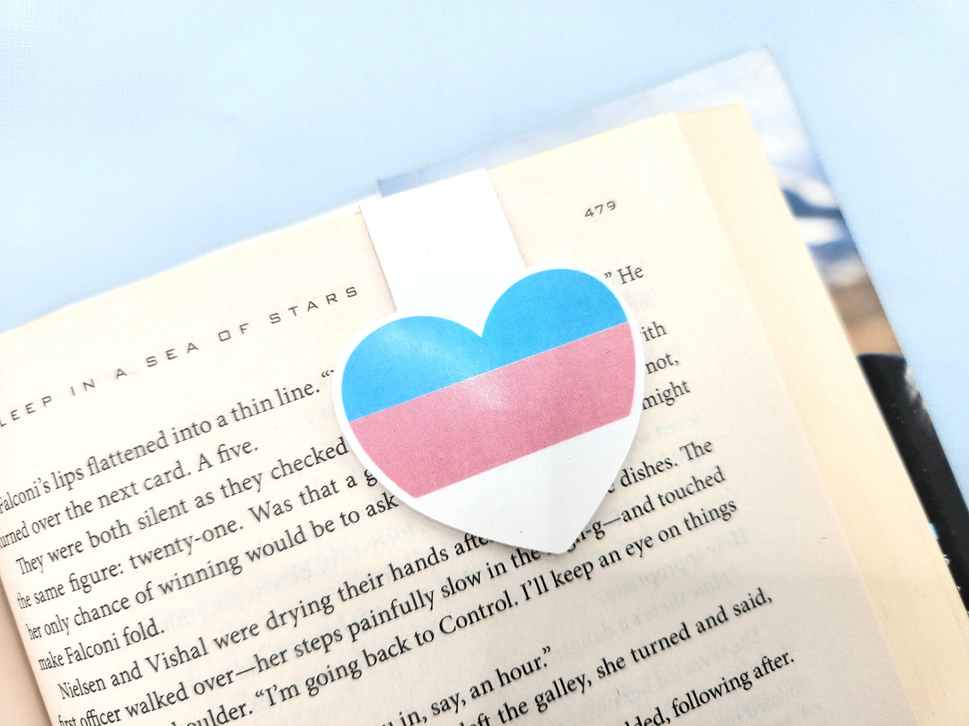 Transgender LGBTQ+ Heart Magnetic Bookmark image 0