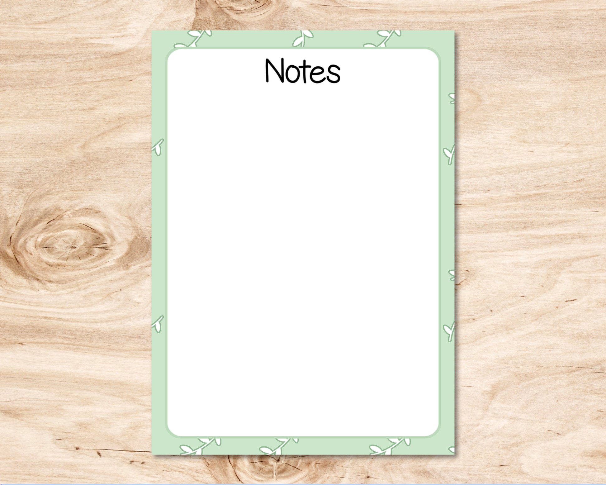 Cute Leafy Notepad - Cute Notepad - Cute Stationery - Cute Memopad - Notepad image 1