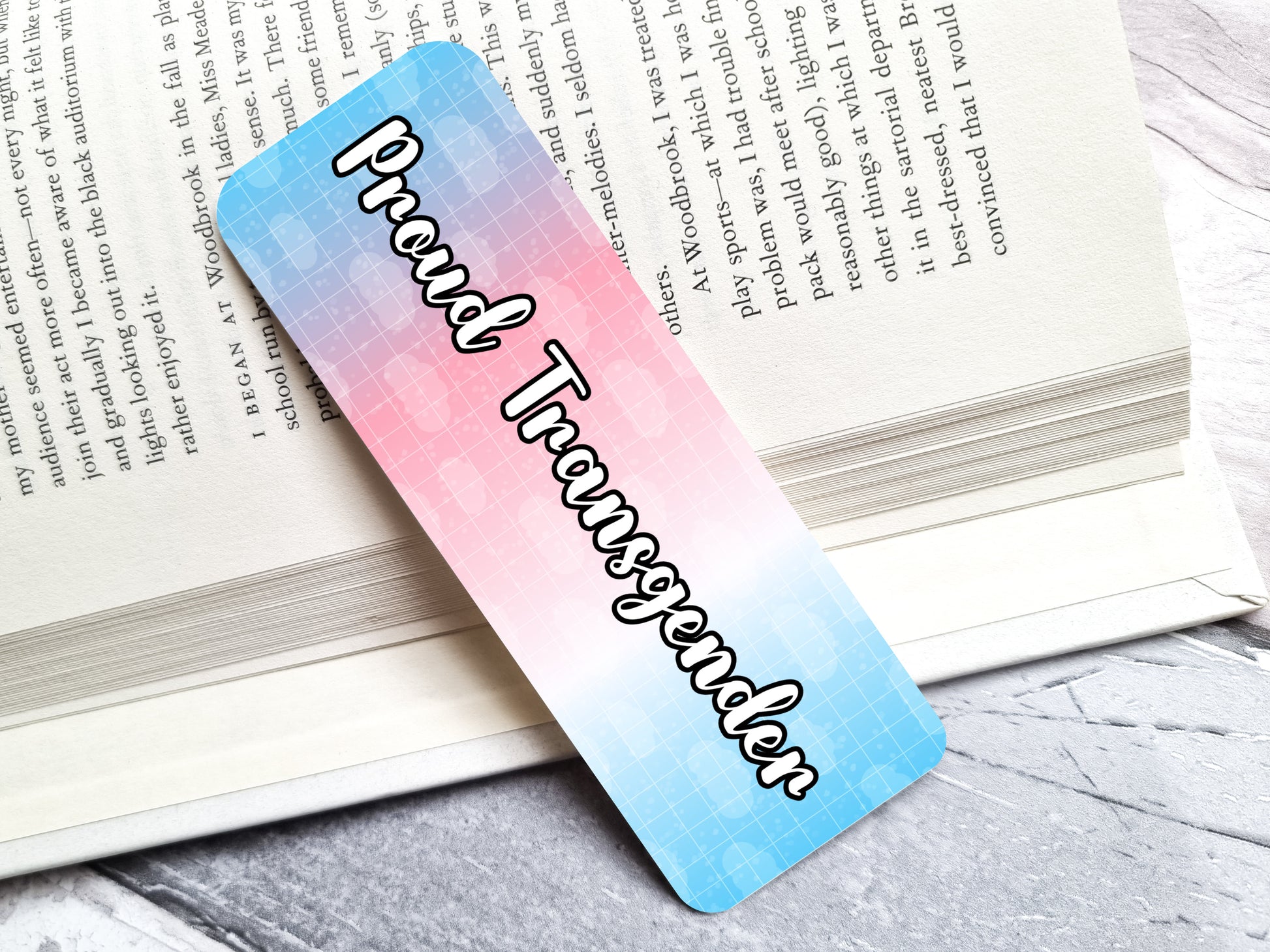 Proud Transgender LGBTQ+ 2" x 6" Rounded Bookmark image 0