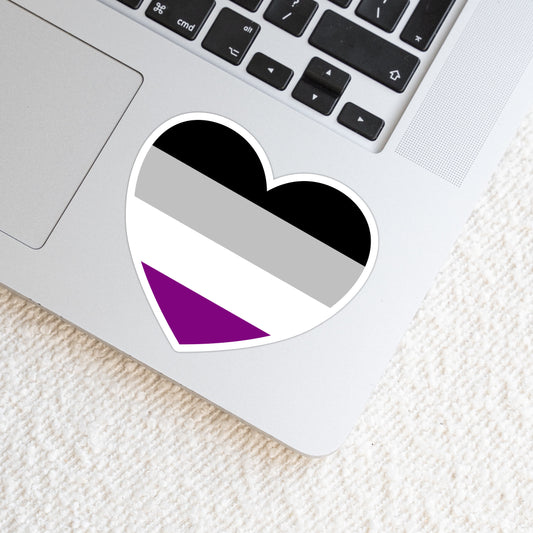 Asexual LGBTQ+ Heart Weatherproof Vinyl Die Cut Sticker image 0