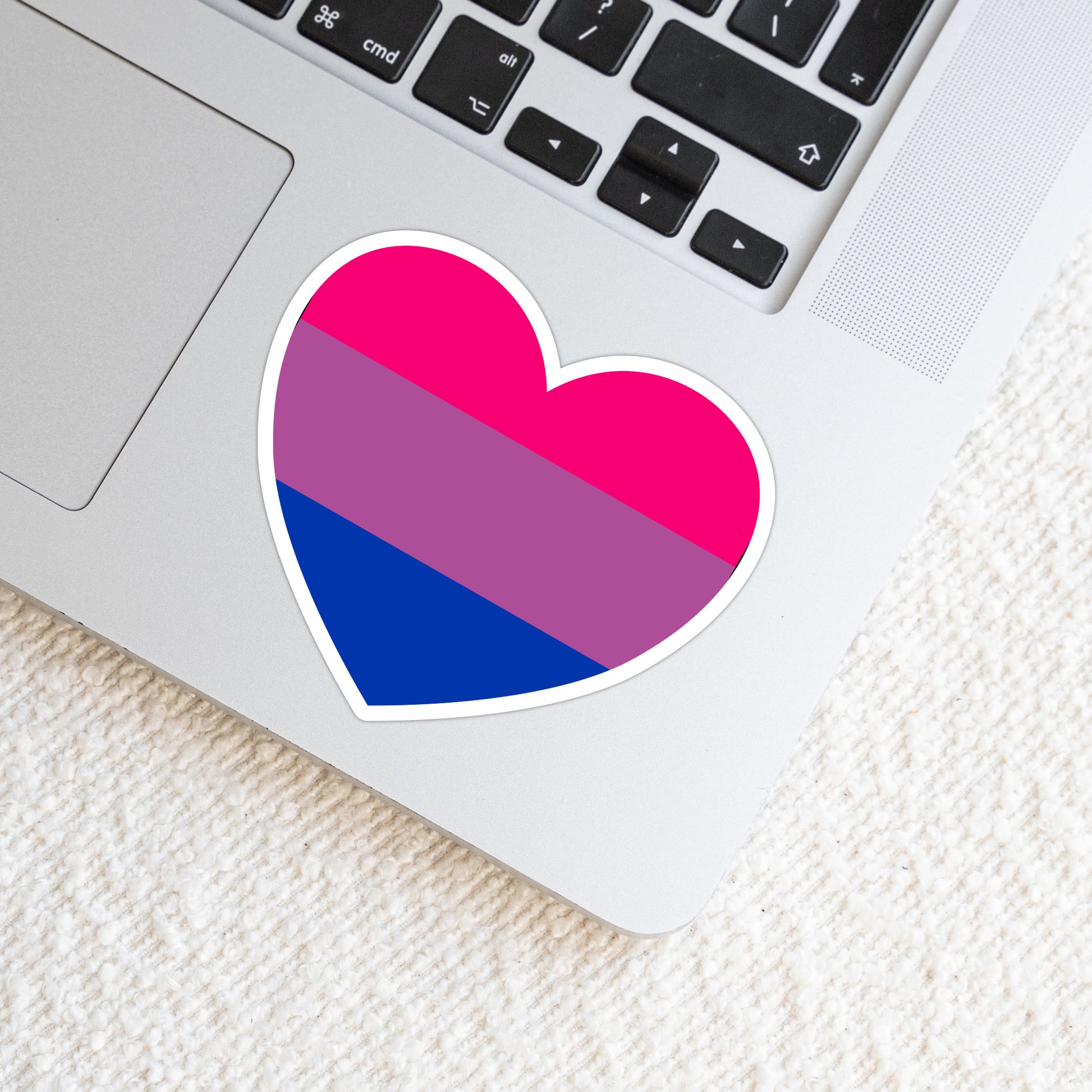 Bisexual LGBTQ+ Heart Weatherproof Vinyl Die Cut Sticker image 0