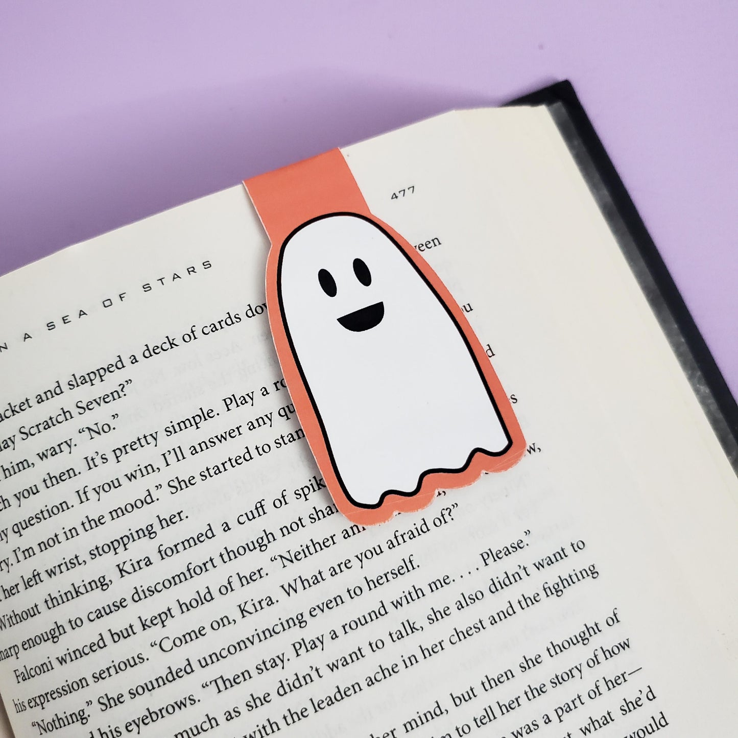 Cute Ghost Die Cut Magnetic Bookmark - Ghost Bookmark - Magnetic Bookmark - Cute Bookmark - Gift for Book Lovers - Halloween Bookmark