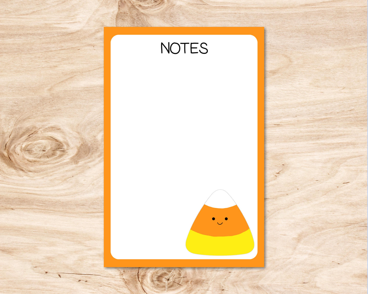 4x6 Smiley Candy Corn Notepad | Cute Notepad | Cute Stationery | Cute Memopad | Halloween Notepad | 30 pages