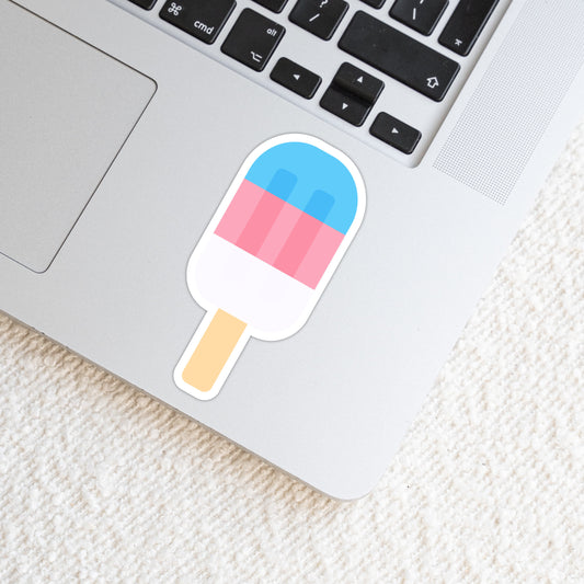 Transgender LGBTQ+ Popsicle Die Cut Weatherproof Vinyl Matte Sticker image 0