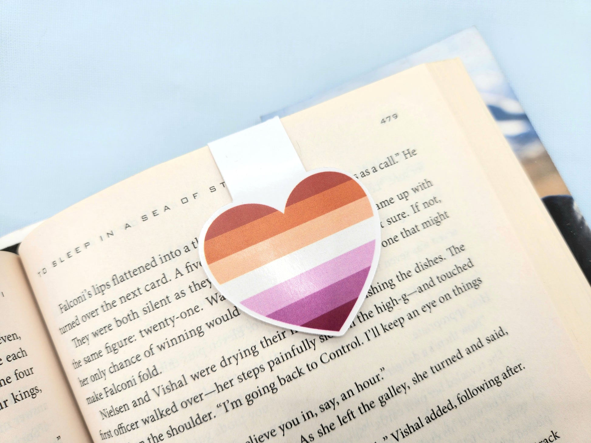 Lesbian LGBTQ+ Heart Die Cut Glossy Magnetic Bookmark image 0