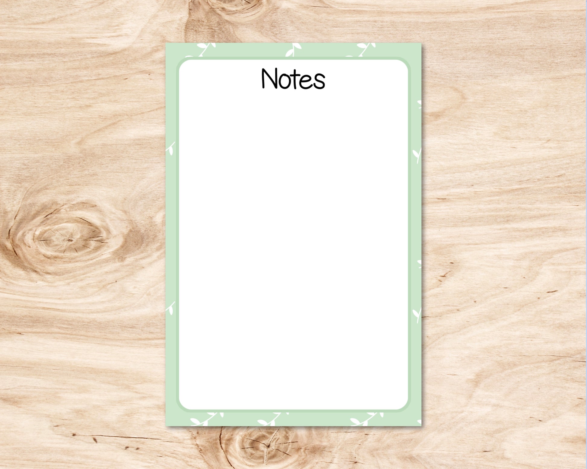 Cute Leafy Notepad - Cute Notepad - Cute Stationery - Cute Memopad - Notepad image 0