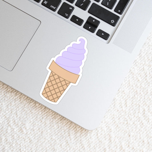 Cute Pastel Purple Soft Serve Ice Cream Die Cut Sticker - Ice Cream Sticker - Dessert Sticker - Weatherproof Vinyl Sticker