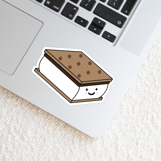 Cute Smiley S’more Weatherproof Vinyl Die Cut Sticker