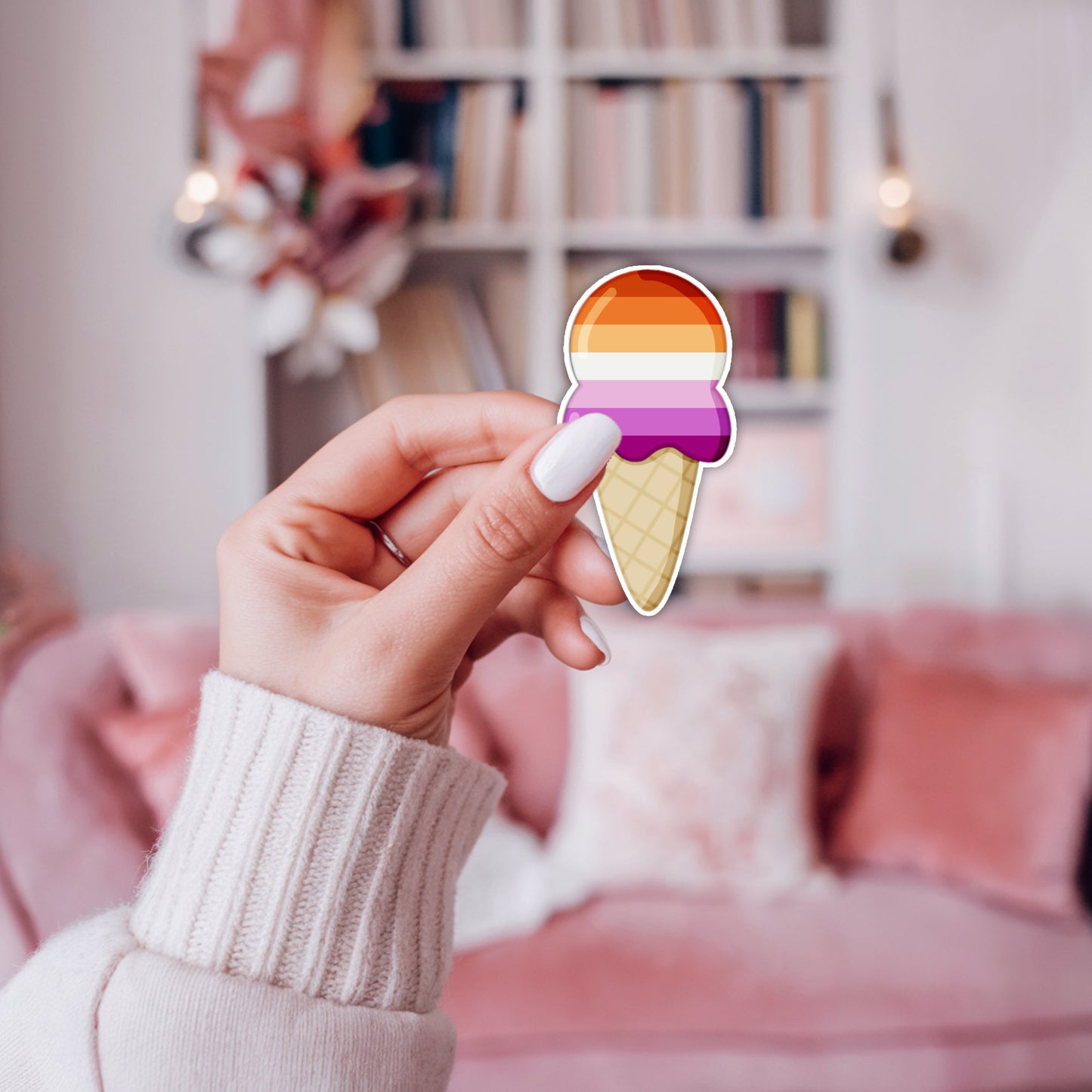 Lesbian Flag LGBTQ 2 inch Glossy Weatherproof Vinyl Die Cut Sticker