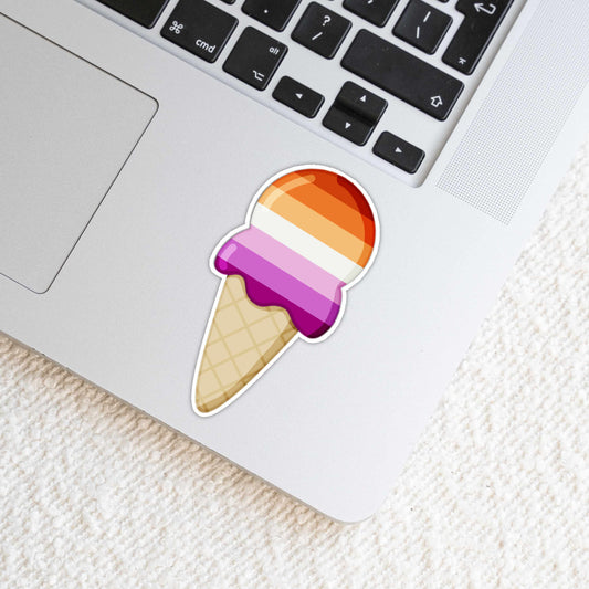 Lesbian Flag LGBTQ 2 inch Glossy Weatherproof Vinyl Die Cut Sticker