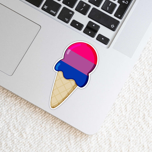 Bisexual Flag LGBTQ 2 inch Glossy Weatherproof Vinyl Die Cut Sticker