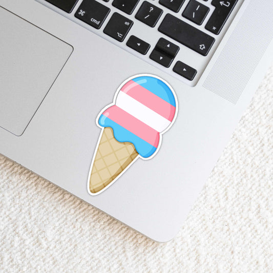 Transgender Flag LGBTQ 2 inch Glossy Weatherproof Vinyl Die Cut Sticker