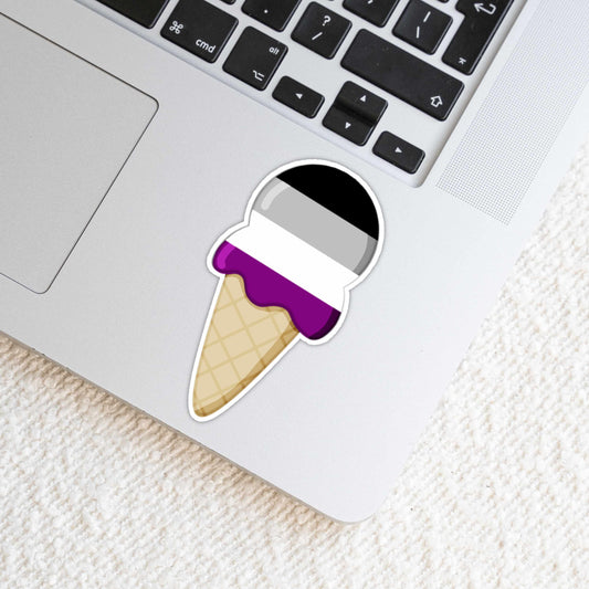Asexual Flag LGBTQ 2 inch Glossy Weatherproof Vinyl Die Cut Sticker